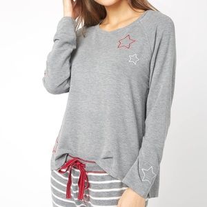 PJ Salvage Embroidered Stars Sweatshirt.